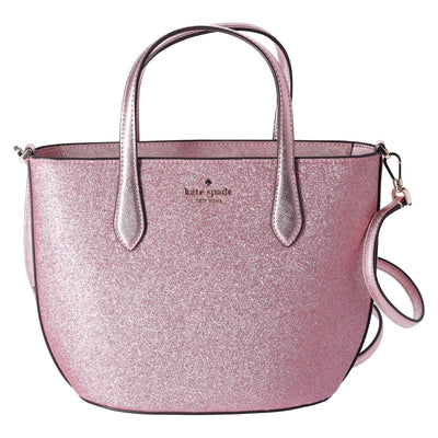 Kate Spade Glitter Glimmer Small Zip Satchel Crossbody Bag Mitten Pink Holiday