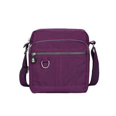 Luxtrada Casual Nylon Purse Handbag Crossbody Bag Waterproof Shoulder Bag with Zipper Pockets for Women (Purple)